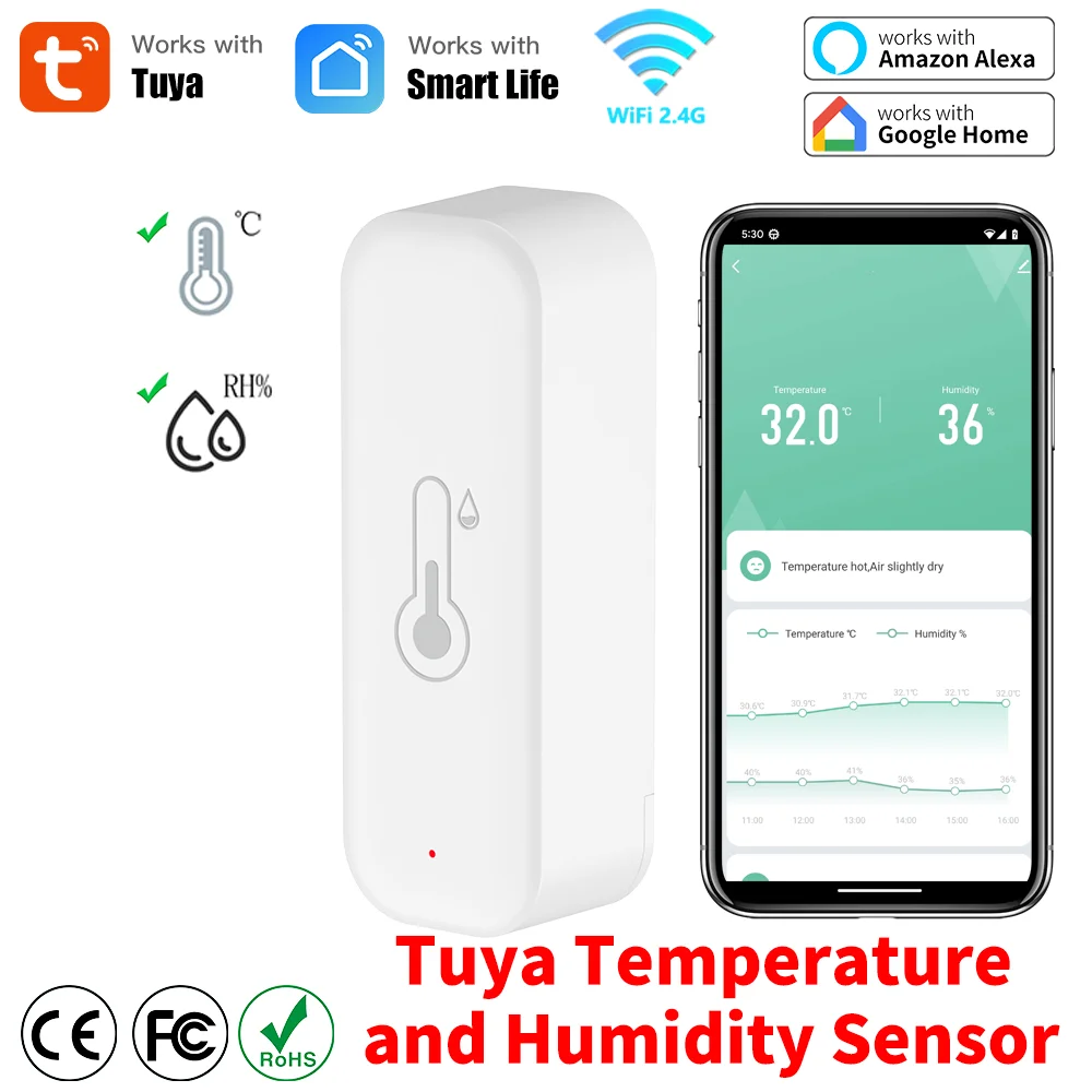 Smart Home Design - Tuya WiFi درجة الحرارة والرطوبة المنزل