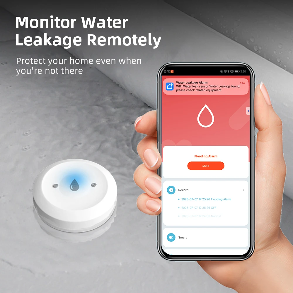 Smart Home Features - جهاز استشعار تسرب المياه بتقنية زيجبي