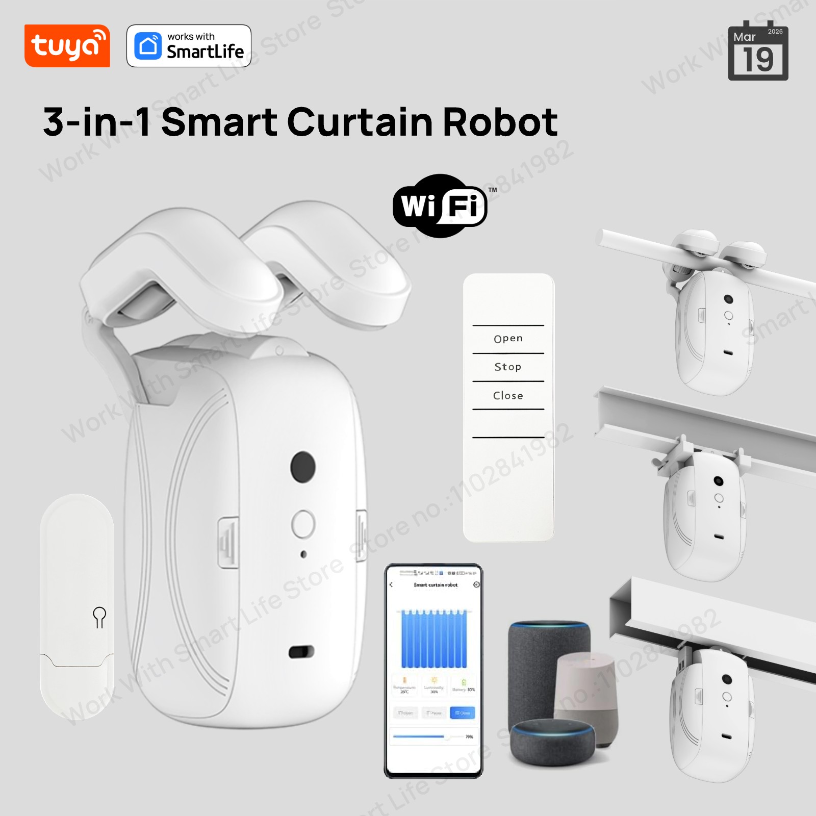 Smart Home Registration - روبوت ستائر ذكي من تويا يعمل