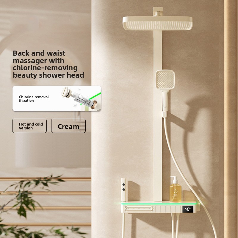 Smart Home Uses - مجموعة دش نحاسية ذكية بشاشة رقمية
