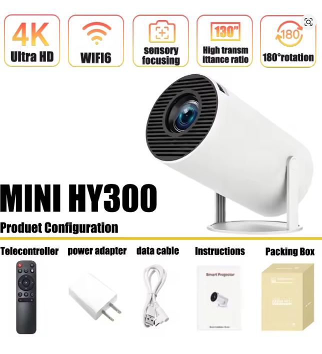 Smart Home Retrofit - جهاز عرض محمول صغير HY300 بنظام