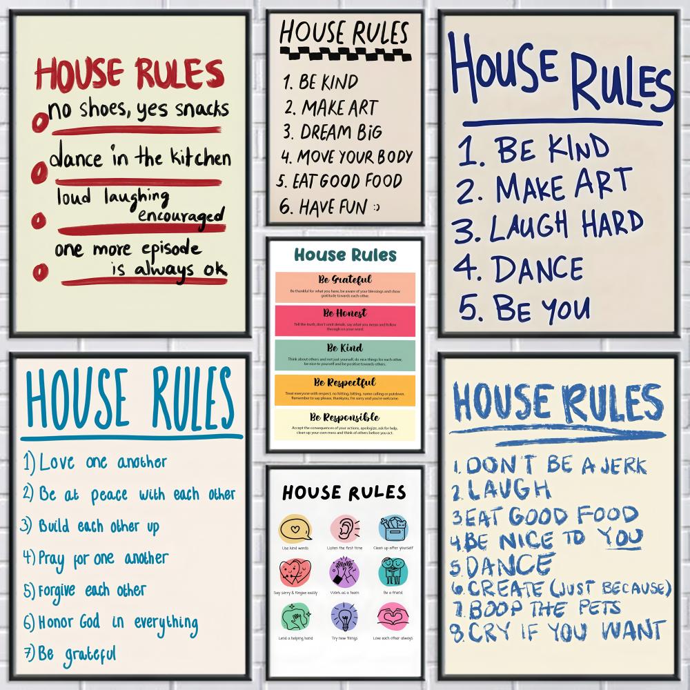 Smart Home Poster - ملصق قواعد المنزل ملصقات حائط حديثة
