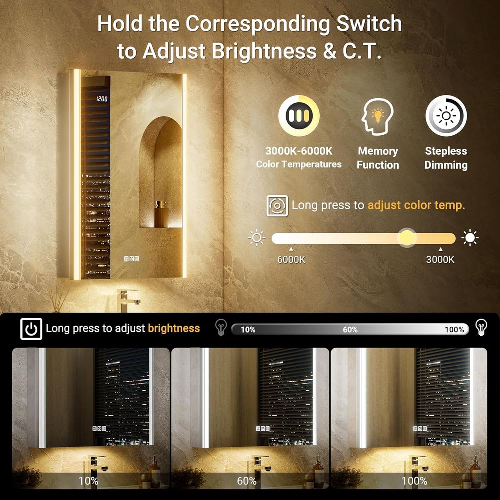 مرآة خزانة أدوية مضاءة 20x32 م - مراجعة Smart Home Living وسعره