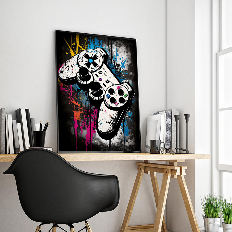 لوحة قماشية ملونة بتصميم جرافي - مراجعة Smart Home Poster وسعره