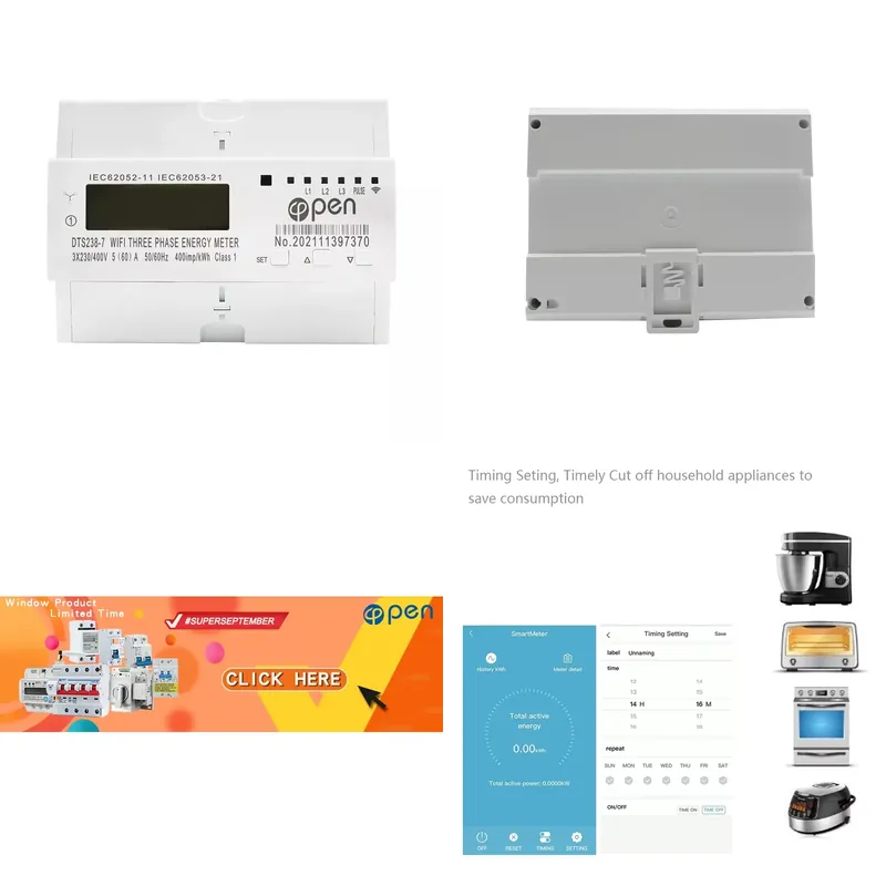 عداد طاقة ذكي ثلاثي الأطوار مع - مراجعة Smart Home App وسعره