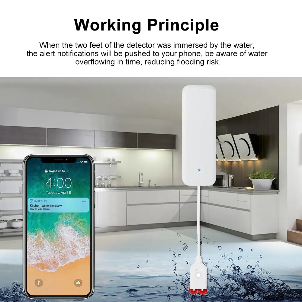 Tuya واي فاي الذكية تسرب الميا - مراجعة Wifi Water Sensor وسعره