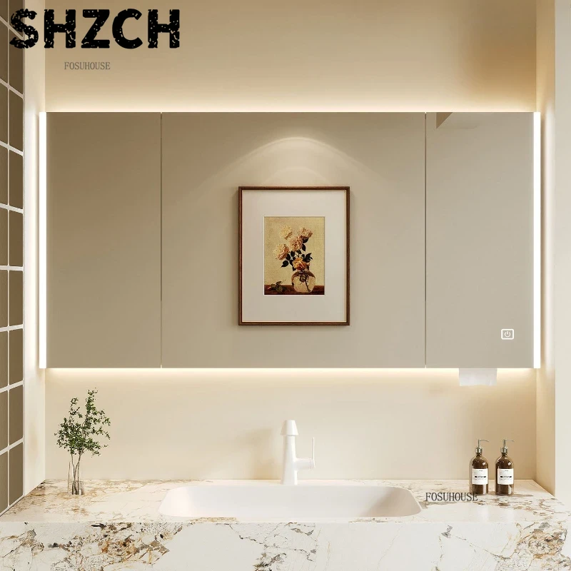 مرآة حمام عصرية سميكة مع خزانة - مراجعة Smart Home Features وسعره