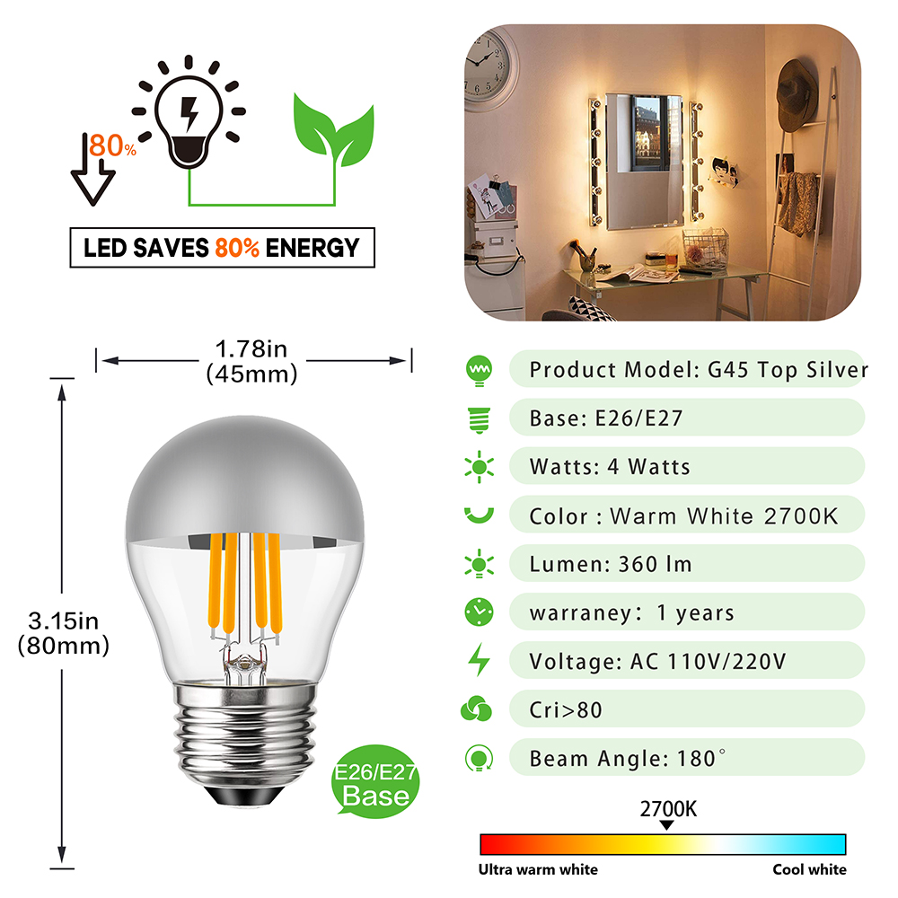 G45 اديسون LED لمبة الليل E12  - مراجعة Smart Home Retrofit وسعره