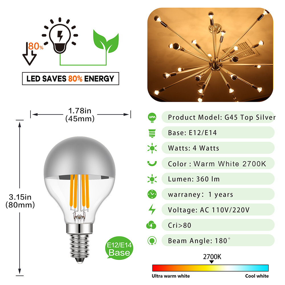 G45 اديسون LED لمبة الليل E12  - مراجعة Smart Home Retrofit وسعره