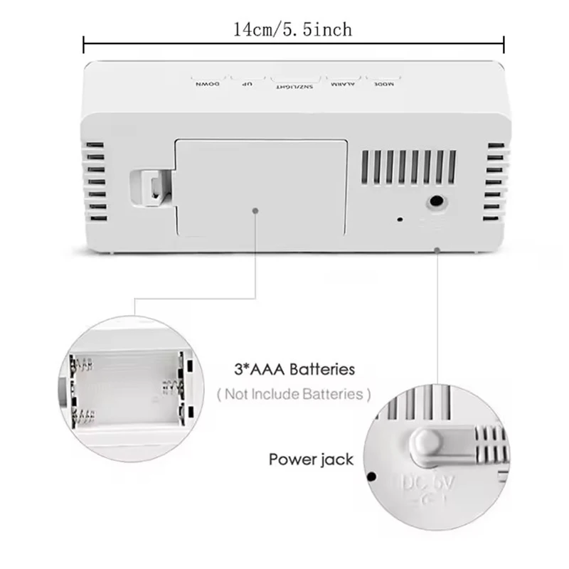 1 قطعة ساعة رقمية بيضاء LED مر - مراجعة Smart Home Retrofit وسعره